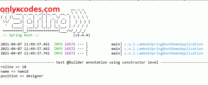 @Builder constructor level annotation output | builder