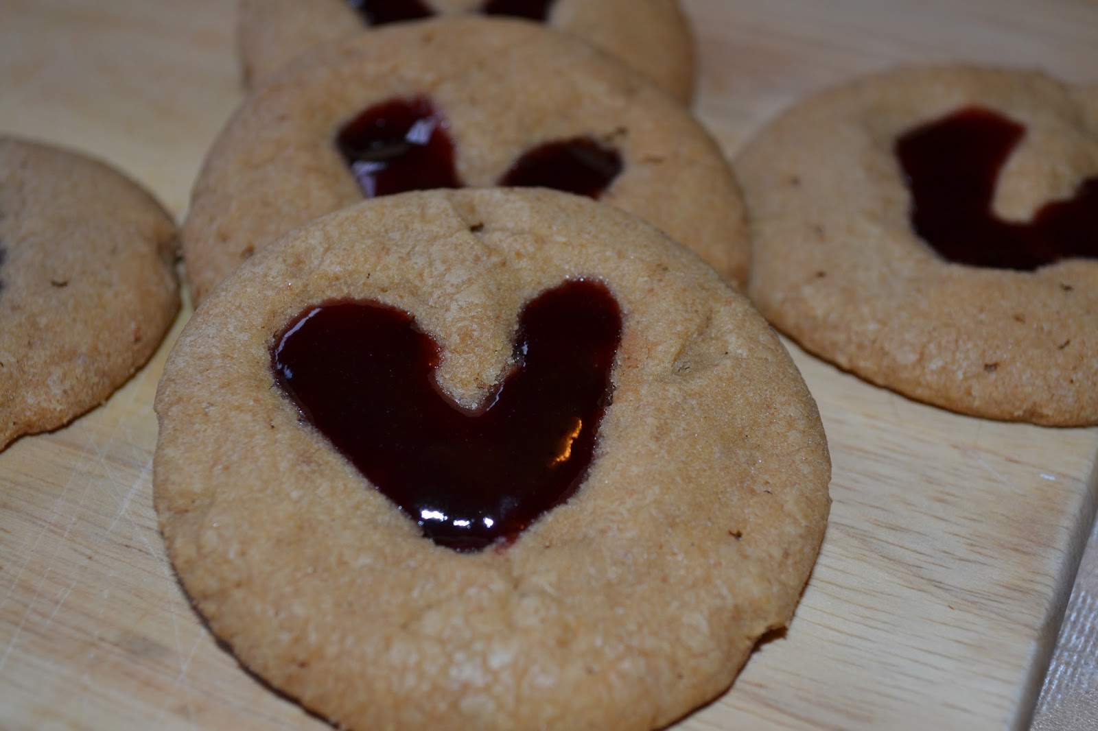 Live... Bake... Love...: Cookie Butter and Raspberry Jam Heart-print ...