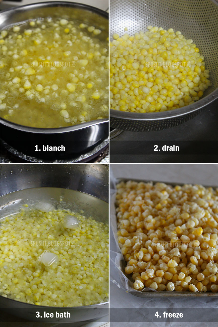 Spusht corn on the cob, grilled corn, how to freeze corn kernels