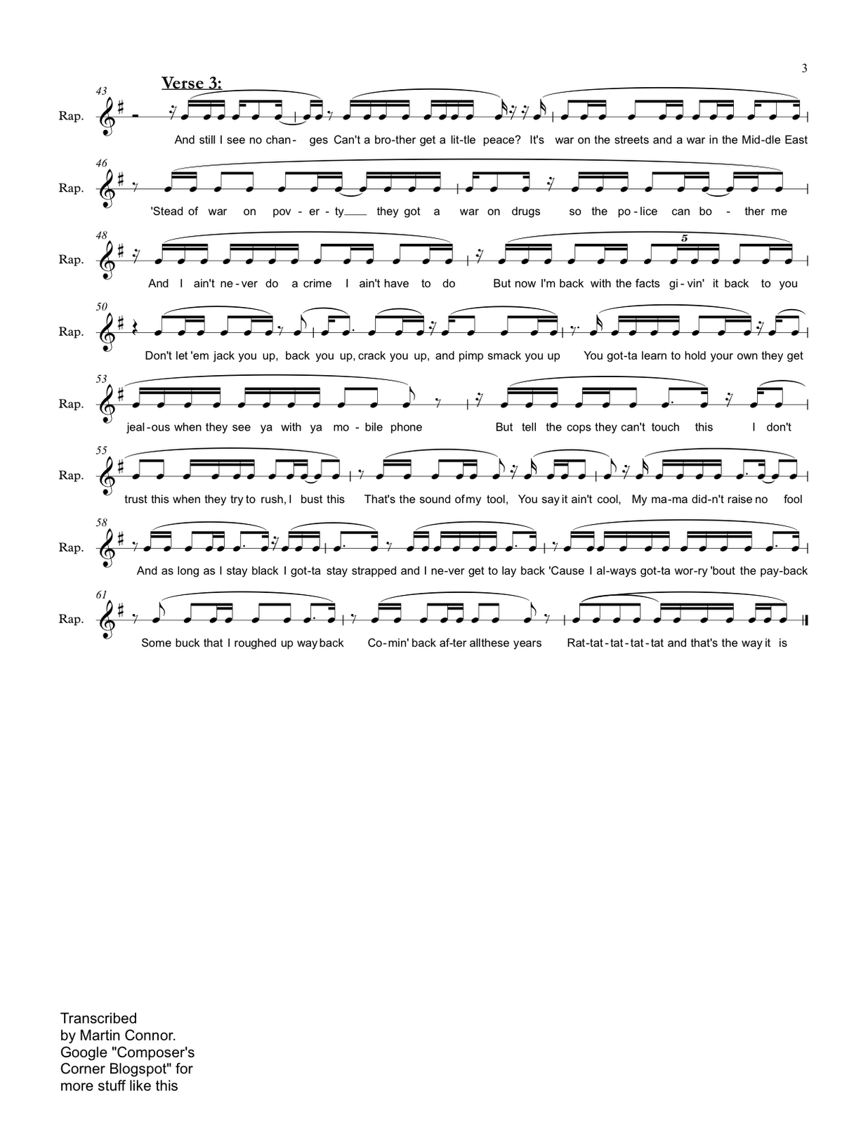 2pac Changes Rap Sheet Music The Composer's Corner