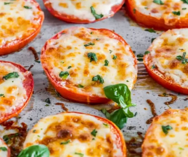 BAKED TOMATOES WITH MOZZARELLA AND PARMESAN