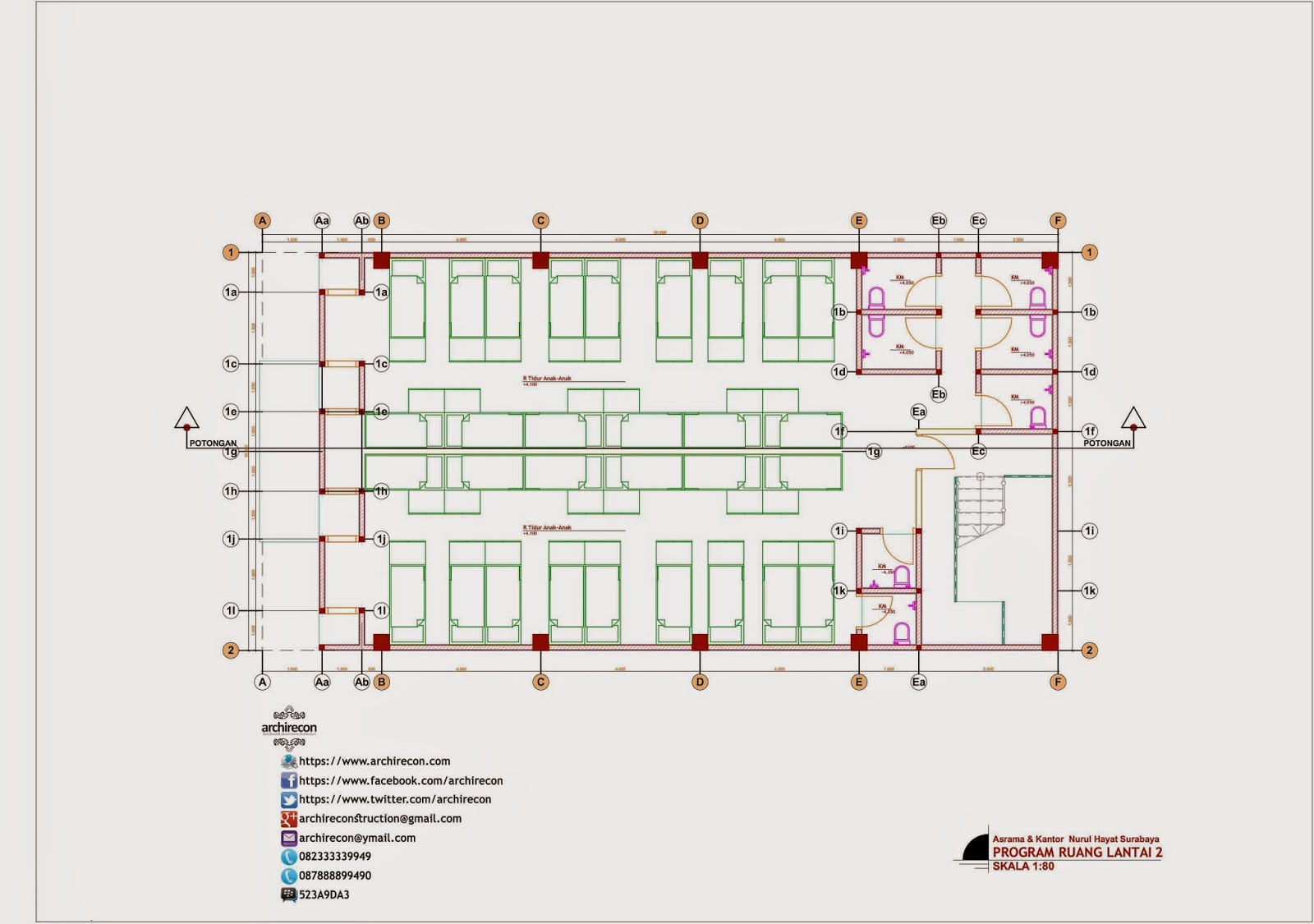 Desain Rumah Di Surabaya Type Bangunan Umum Asrama Putri Nurul Hayat 082333339949