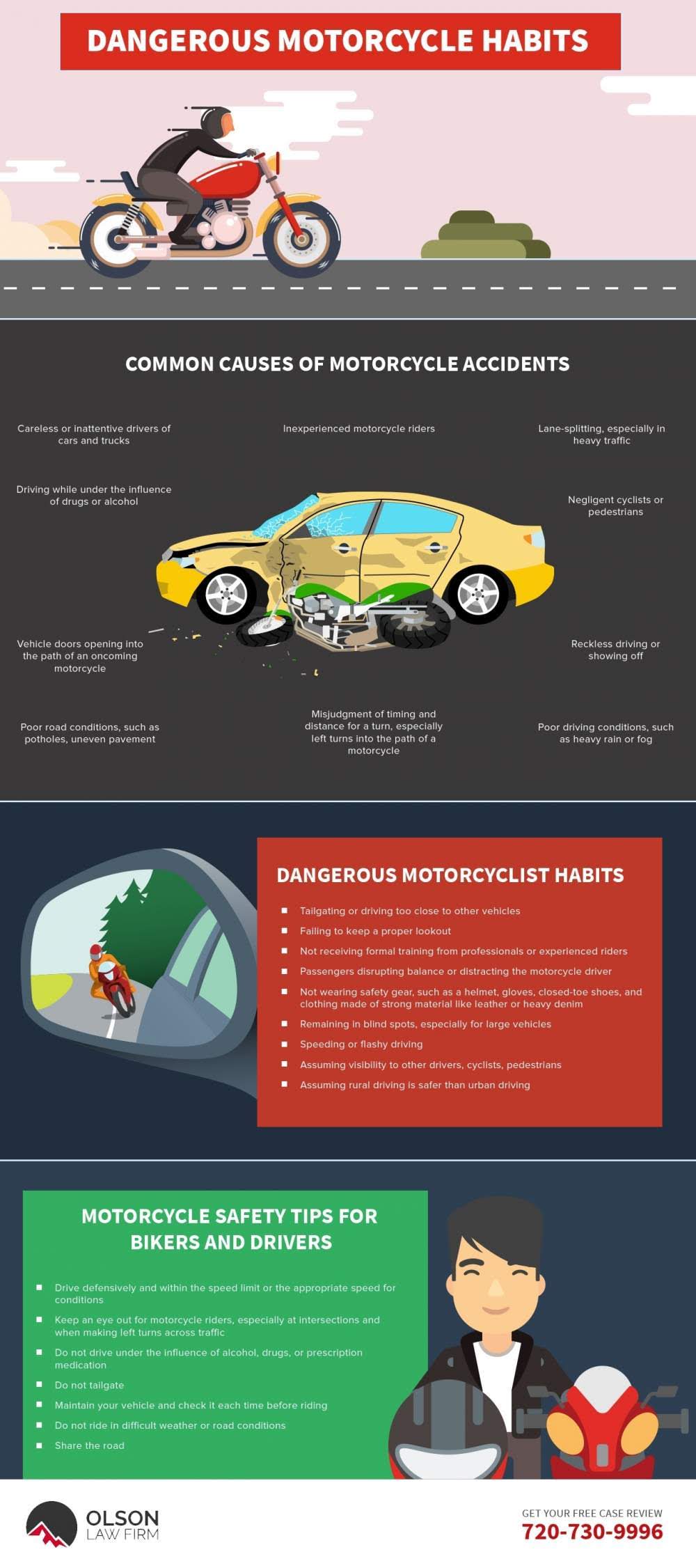 Dangerous Motorcycle Habits #infographic