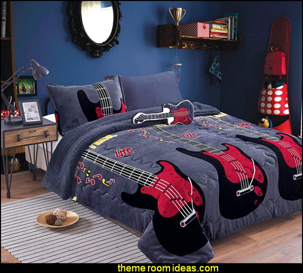 Unique Guitar Themed Bedroom Ideas for Simple Design