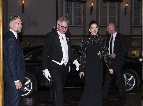 Crown Princess Mary at Finland's Suomi100 anniversary. Alexander McQueen Embroidered long dress