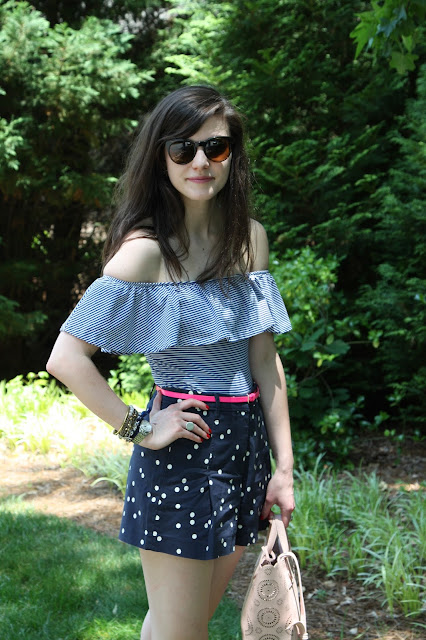 2017, summer, OOTD, how to wear, ruffles, off-the-shoulder, J.Crew, Anthropologie, girly, 