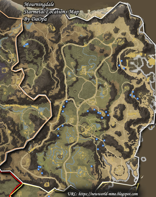 New World Mourningdale starmetal map