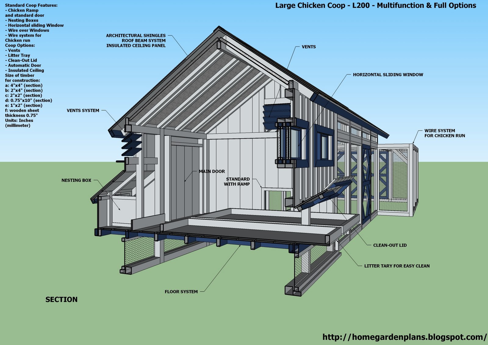 plans: L200 - Large Chicken Coop Plans - How to Build a Chicken Coop 