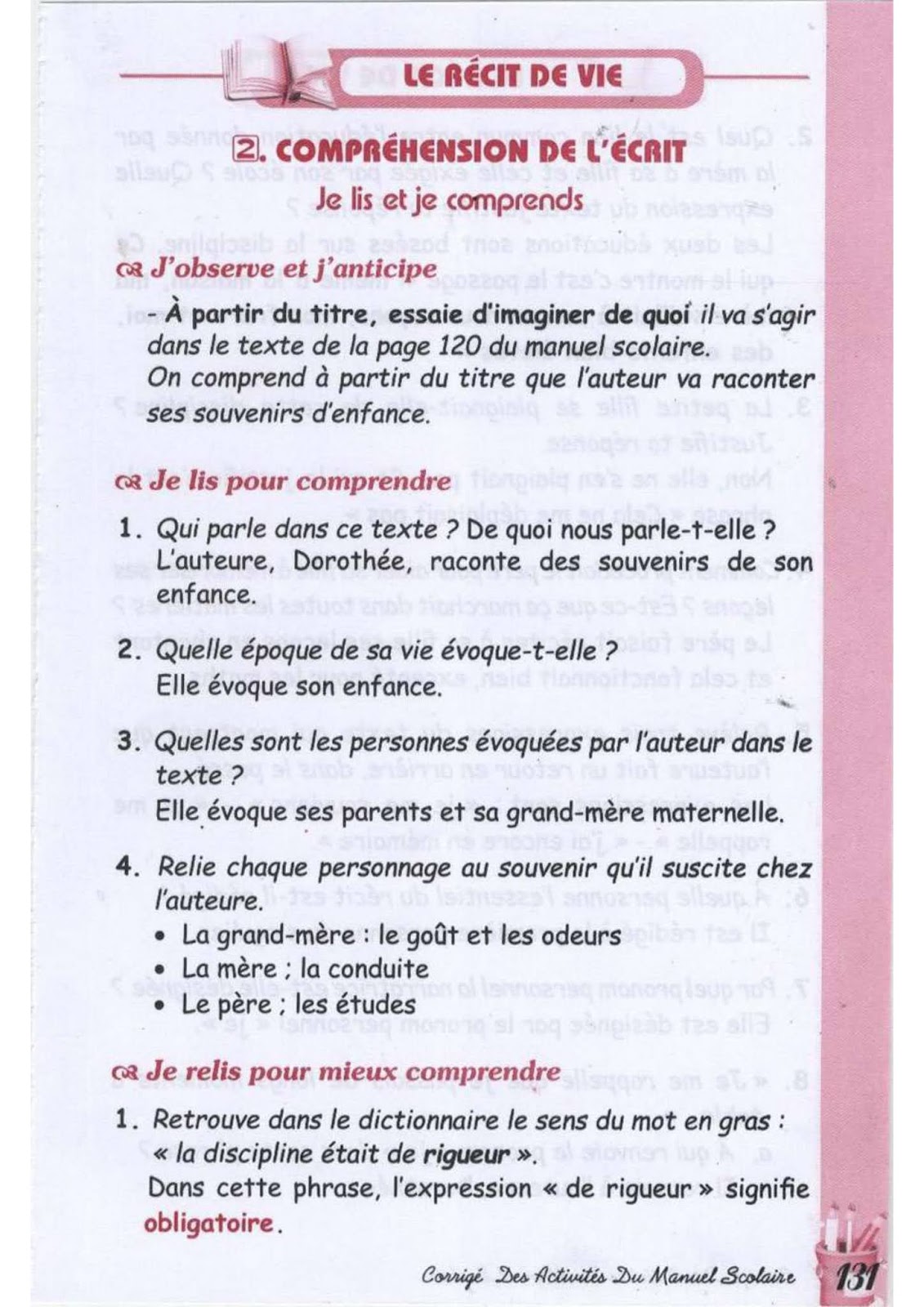 حل تمارين صفحة 120 الفرنسية للسنة الثالثة متوسط - الجيل الثاني