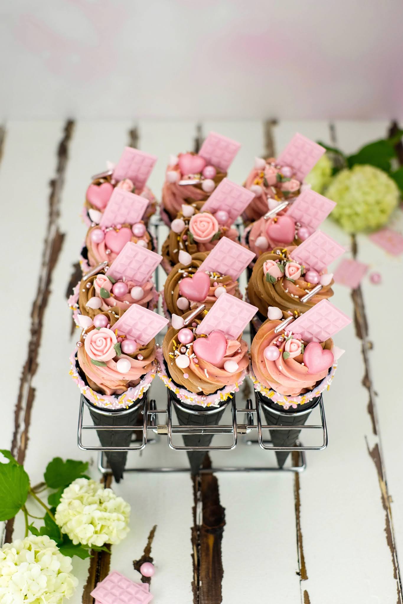 Schoko-Erdbeer Eistüten Cupcakes | Marion&amp;#39;s Kaffeeklatsch