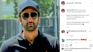 Ranbir Kapoor test positive for COVID-19 ranbir-kapoor-has-tested-positive-for-covid-19-mother-neetu-kapoor-confirms