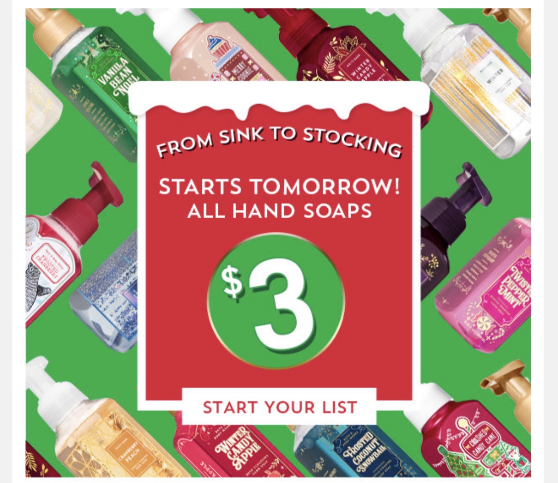 Life Inside the Page Bath & Body Works Saturday Email, November 30, 2019
