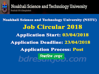 Noakhali Science and Technology University (NSTU) Job Circular 2018