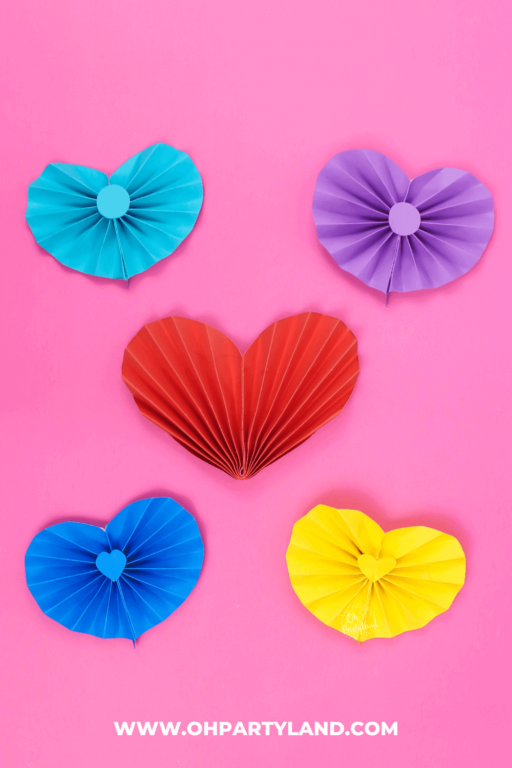 DIY Folded Paper Heart - Valentines Day Decor - oh partyland