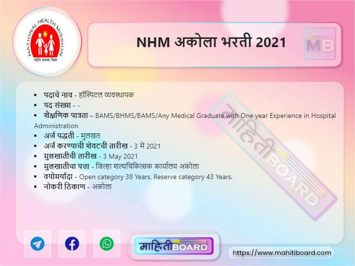 NHM Akola Recruitment 2021