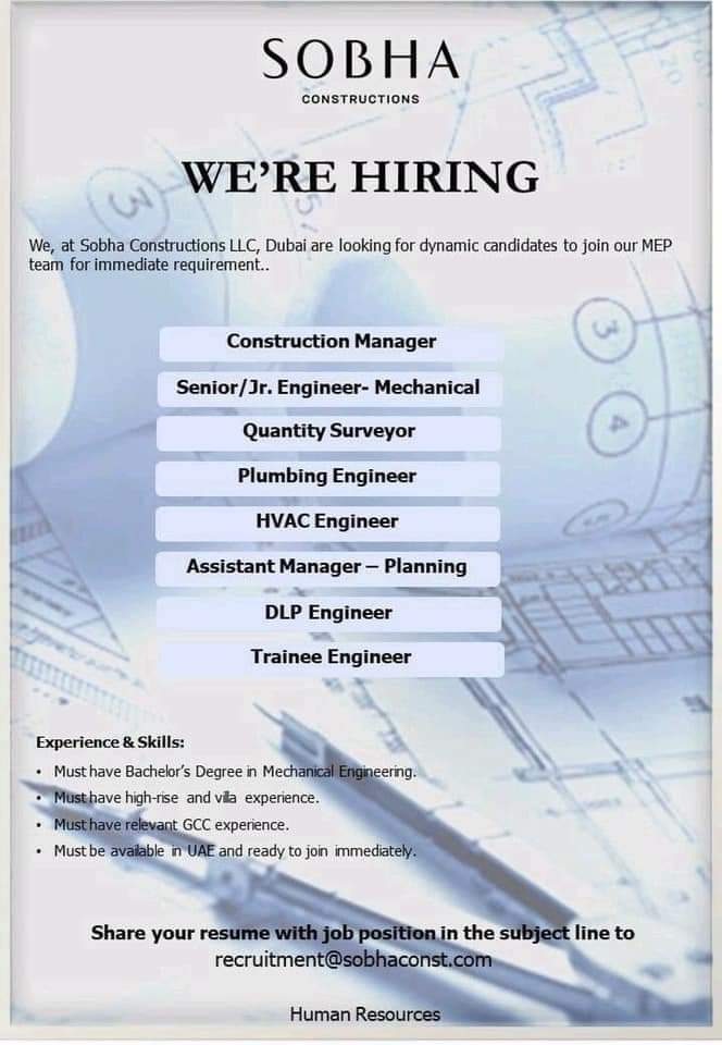 Sobha Constructions Job Vacancies Dubai JobVacanciez
