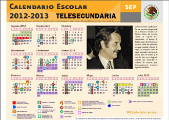 Calendario Escolar 2012-2013. TELESECUNDARIAS