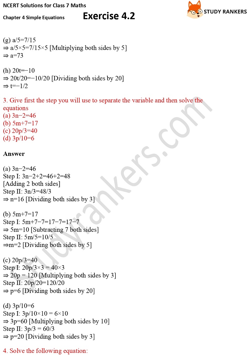 NCERT Solutions for Class 7 Maths Ch 4 Simple Equations Exercise 4.2 3