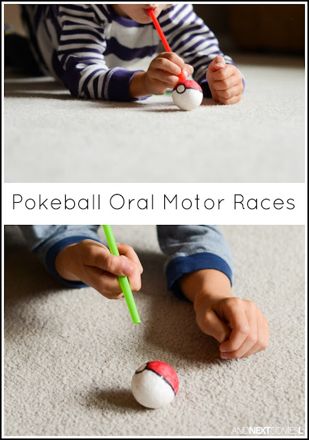 Oral motor sensory activity for kids inspired by Pokemon from And Next Comes L