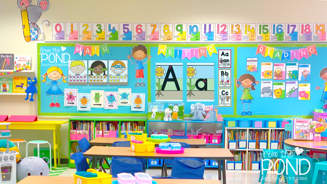 Bright happy classroom