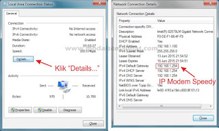 cara lihat ip modem speedy