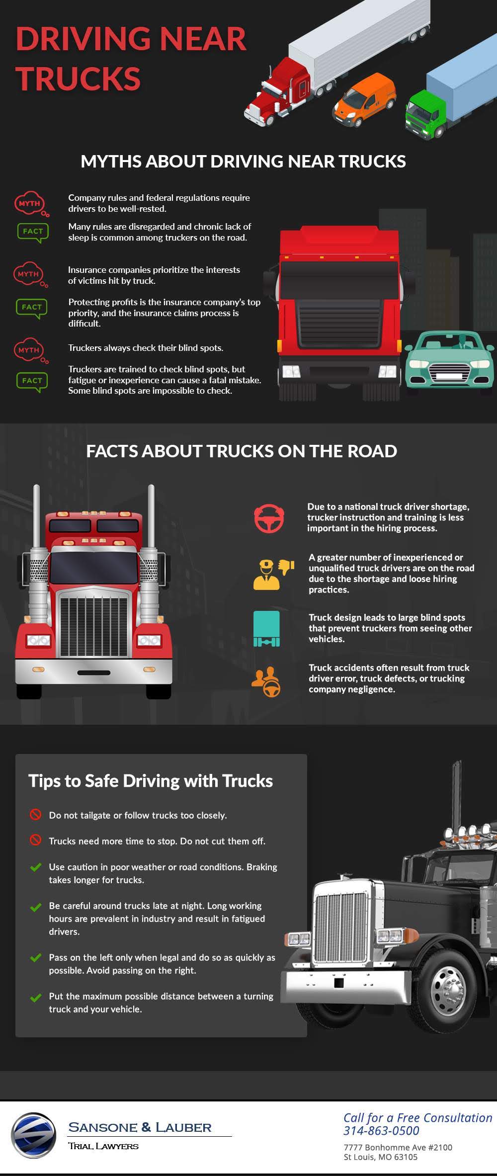 Myths About Driving Near Trucks #infographic