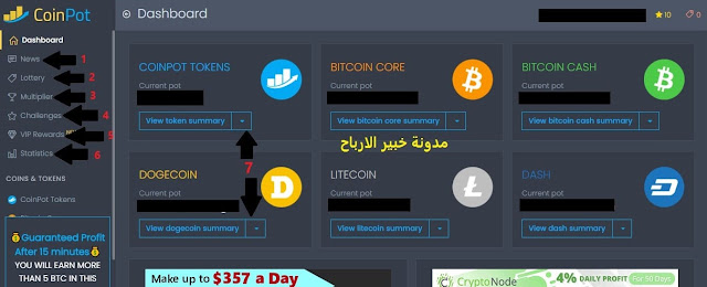 شرح coinpot من الداخل