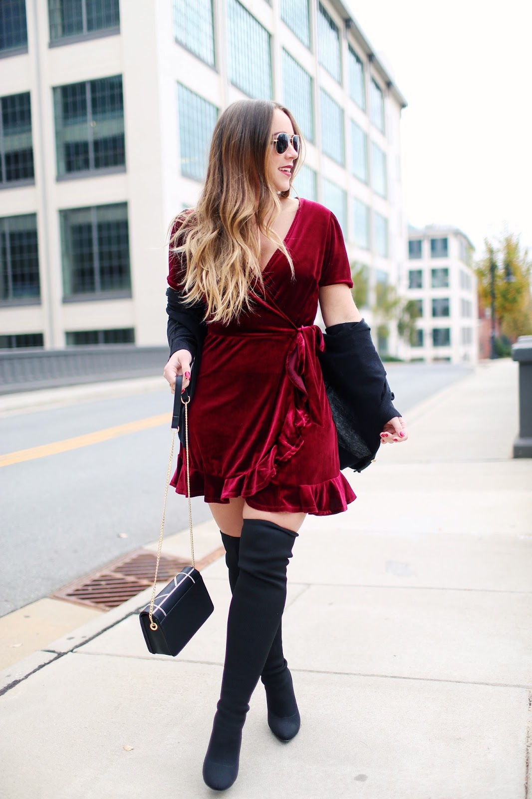 Velvet Wrap Dress for the Holidays ...