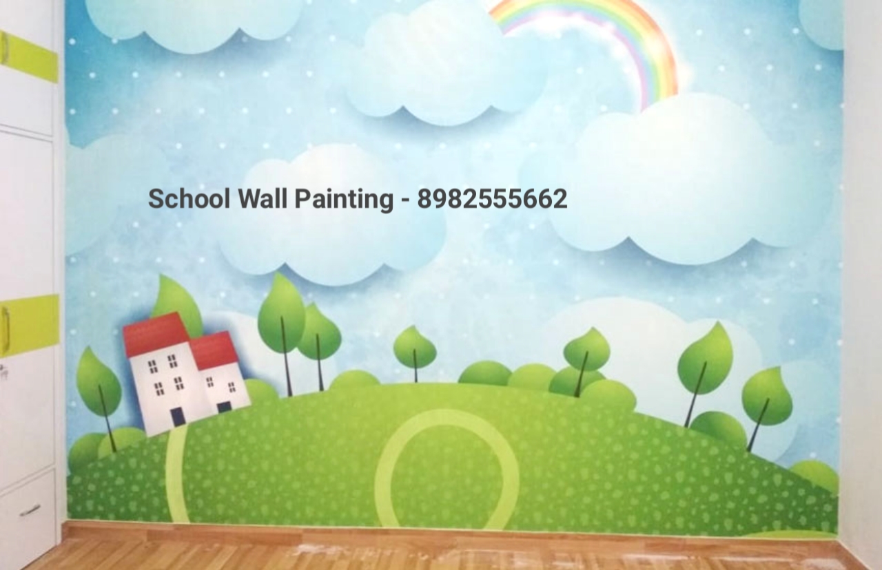 Playschool Wall Painting,Nursery School Wall Painting Artist,School