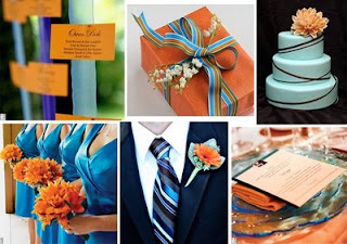 weddingbee orange and blue inspiration board