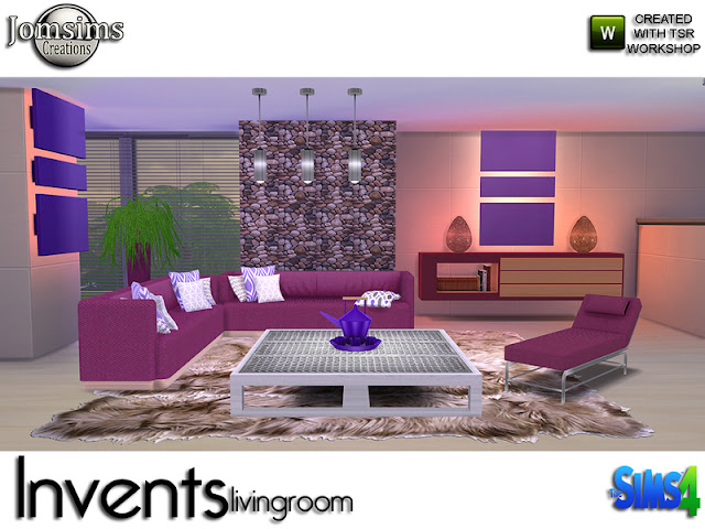 Invents Living Room Invents Гостиную для The Sims 4 Современная гостиная. в 5 цветовых вариациях Сочетание жанра и стиля, сохраняя современную сторону. в этом наборе. 1 диван 1 шезлонг, но его место для сидения. подушки деко1 для дивана. подушки деко 2 для дивана. 1 свечный стол. 1 потолочный светильник металлический. 1 этаж завода. 1 консольный дек. 1 журнальный столик, часть металла. 1 новая книга деко для консоли. создан только для этого. и 1 декоративный чайный сервиз. изменение цвета микрофона. современная линия для этого набора Создайте свой теплый уголок. Автор: jomsims