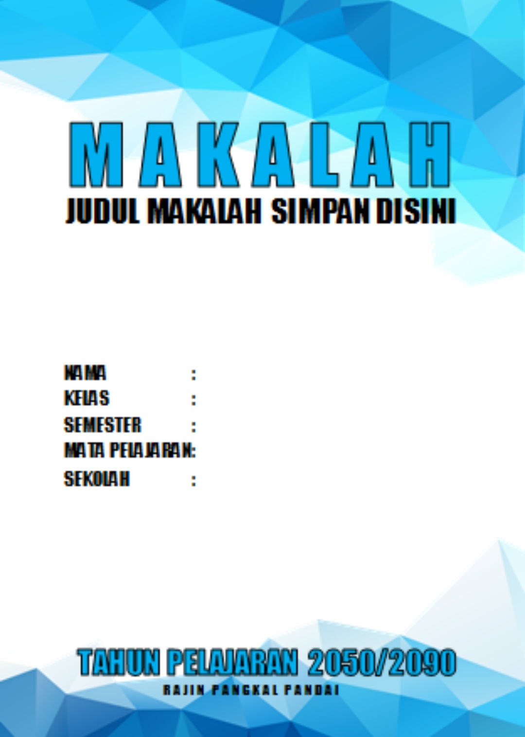 Download Kumpulan Cover Jilid Terkeren Untuk Makalah