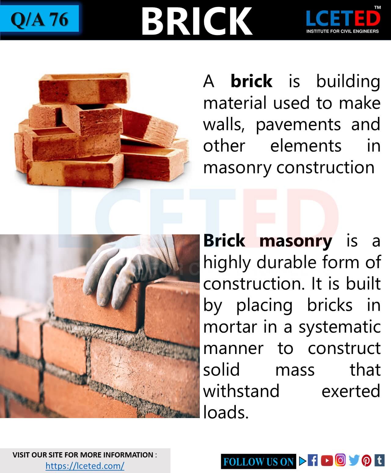 HOW TO CHECK BRICKS QUALITY ON SITE? LCETED BRICKS lceted LCETED INSTITUTE FOR CIVIL ENGINEERS