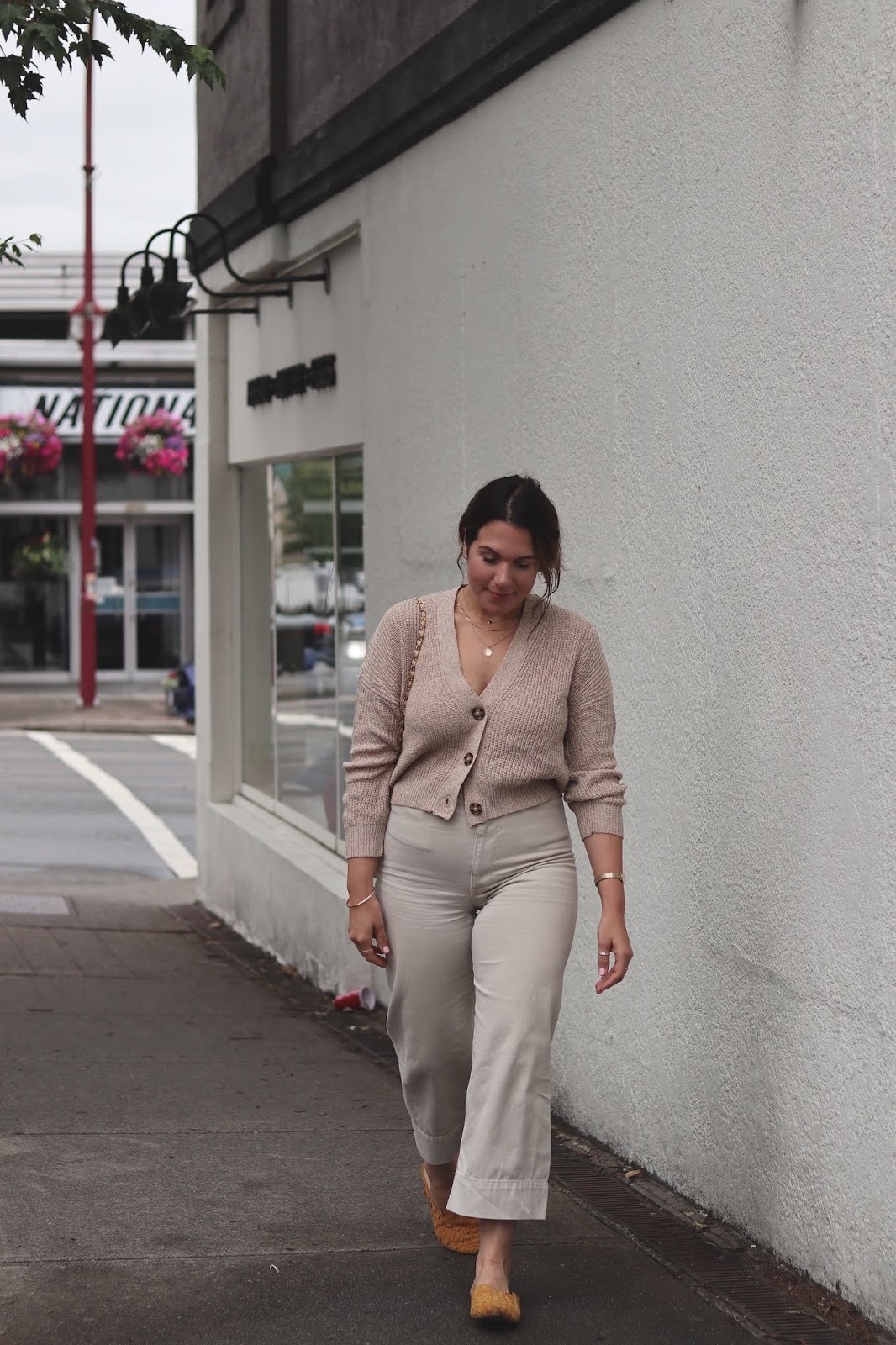 beige culottes