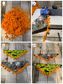 The Mini Pumpkin Trimmed Bandanna on Creepy Crafting with Cats ©BionicBasil®Halloween Special 