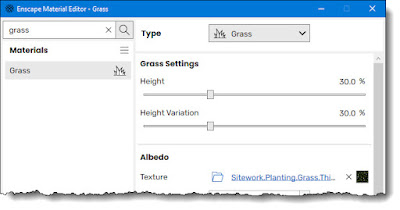 Enscape 3.1 New Material Editor grass sliders in Revit