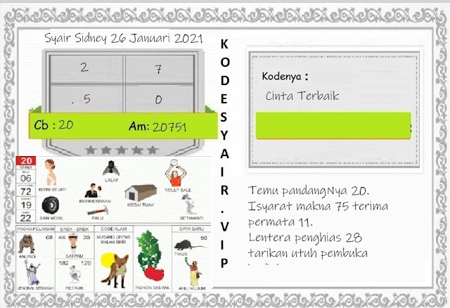 Prediksi keluaran sdy Selasa 26 januari 2021