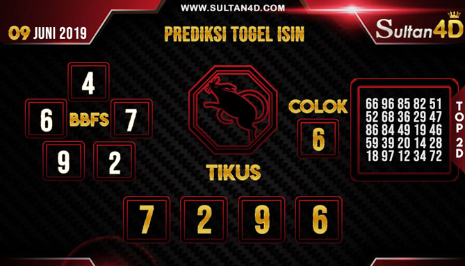 PREDIKSI TOGEL ISIN SULTAN4D 17 JUNI 2019