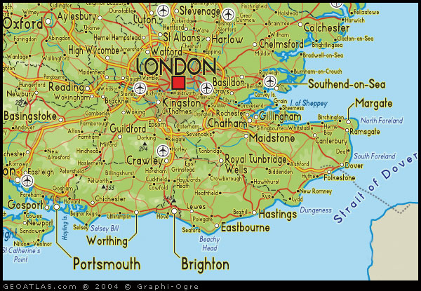 south east england regions map