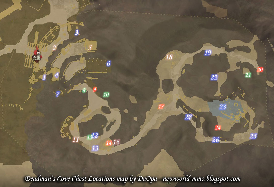 New World Deadman's Cove chest locations