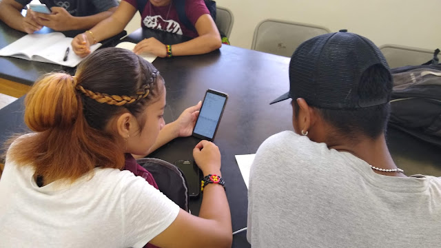 students working on a team