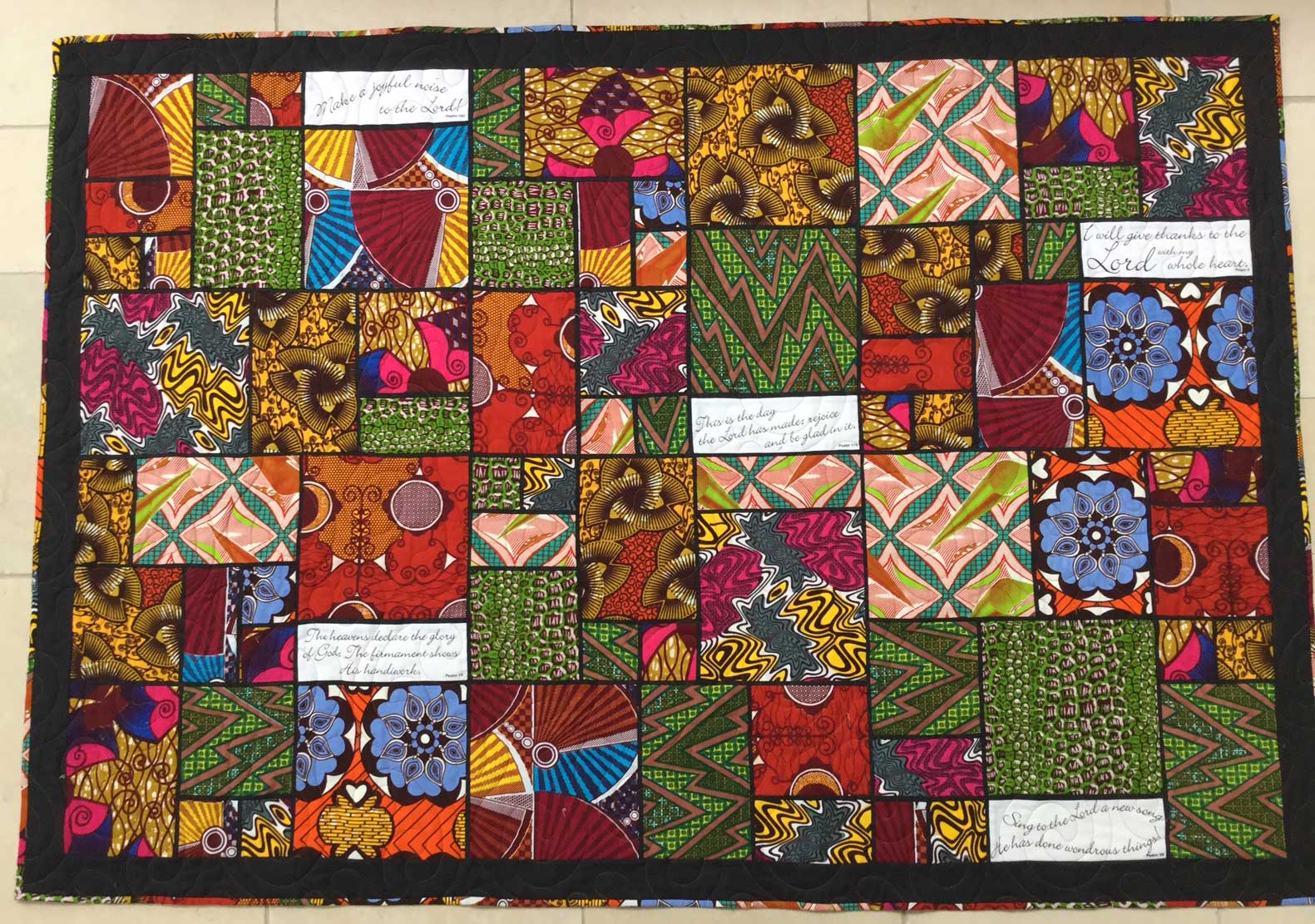 Fabadashery Longarm Quilting African quilt made by Catherine, quilted