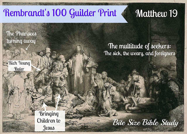 This study offers an interesting study of Matthew 19 using Rembrandt's 100 Guilder Print.