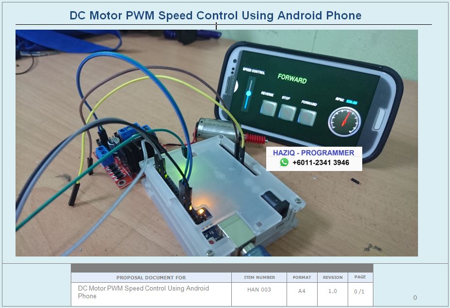 Final Year Project DC Motor PWM Speed Control Using Android Phone