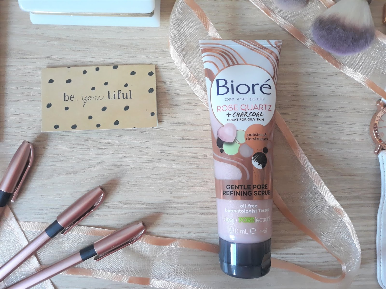 Biore Rose Quartz & Charcoal Facial Scrub Review! Love, Em