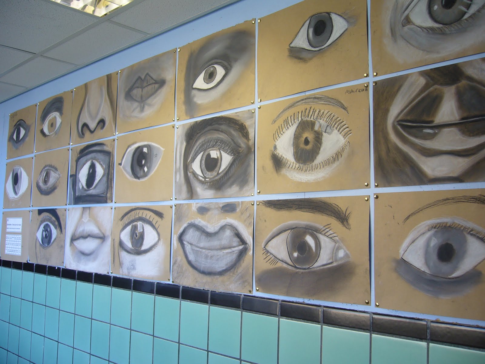 I teach art Charcoal & Chalk Eyes