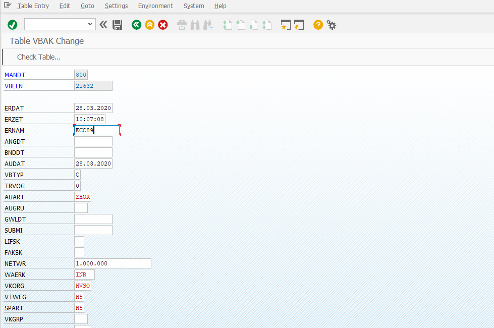 How to change records in SAP using debug mode