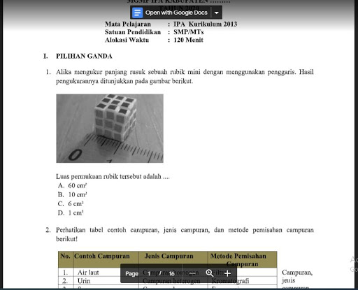 Soal Us Ilmu Pengetahuan Alam Ipa Smp K 13 Kunci Jawaban Soal Pelajaran