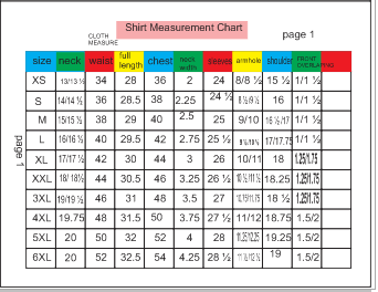 shirt_size _chart_and_shirt_drafting_formula