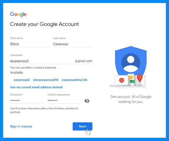 انشاء حساب gmail جديد
